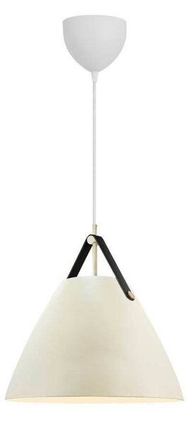 DFTP by Nordlux Závěsné světlo Strap, písková barva, Ø 36 cm, kov/kůže, stmívatelný, Krémová / jantar, Obývací pokoj / jídelna, Textil / tkanina / hedvábí, Skandinávský