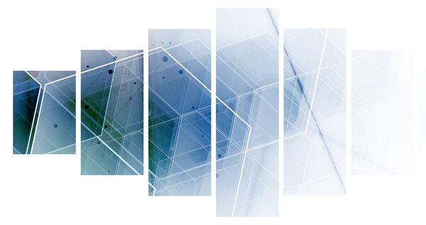 Obraz - Geometrické útvary (210x100 cm)