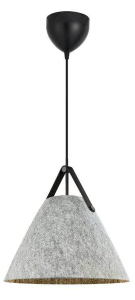 DFTP by Nordlux Závěsné světlo Strap, světle šedé, Ø 36 cm, kov/kůže, stmívatelný, Hliník / šedá / zinek, Obývací pokoj / jídelna, Textil / tkanina / hedvábí, Skandinávský
