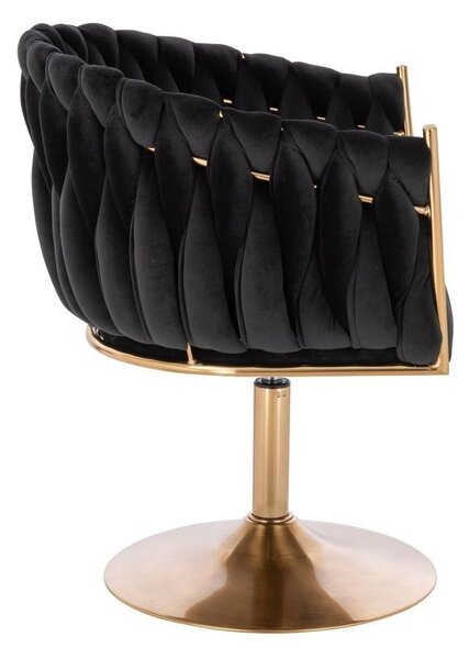 LuxuryForm DESIGN Židle NORDEN VELUR na zlatém talíři - černá
