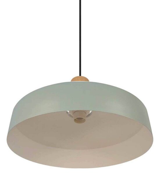 Nordlux Závěsné světlo Elvas, prachově zelené, Ø 37 cm, kov/korek, stmívatelný, Zelená, Obývací pokoj / jídelna, kov, Skandinávský