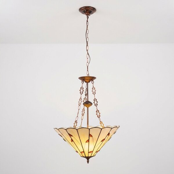 Brilagi - Tiffany vitrážový lustr na řetězu FOLIA 3xE27/60W/230V pr. 50 cm