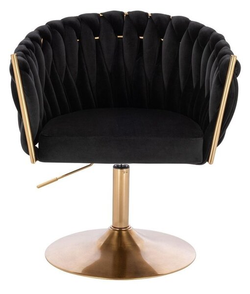 LuxuryForm DESIGN Židle NORDEN VELUR na zlatém talíři - černá
