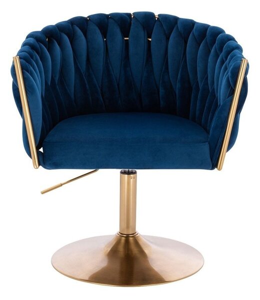 LuxuryForm DESIGN Židle NORDEN VELUR na zlatém talíři - modrá