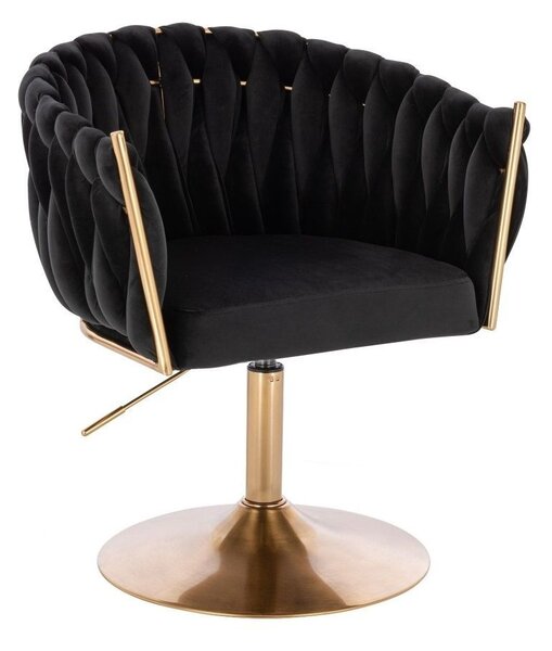 LuxuryForm DESIGN Židle NORDEN VELUR na zlatém talíři - černá