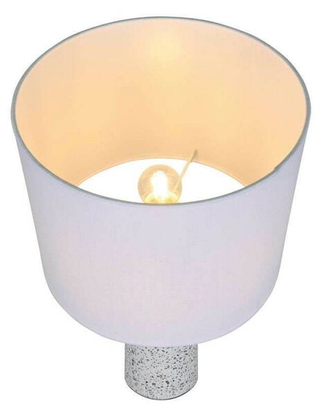 Nordlux Stolní lampa Antiga, bílá, výška 50 cm, látka/kámen, Bílá / opál, Obývací pokoj / jídelna, Kámen, Skandinávský