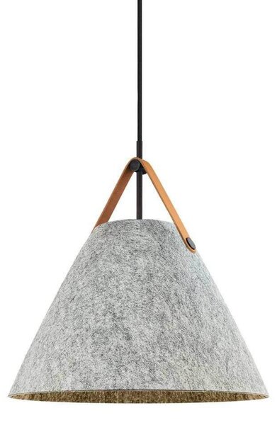 DFTP by Nordlux Závěsné světlo Strap, světle šedé, Ø 36 cm, kov/kůže, stmívatelný, Hliník / šedá / zinek, Obývací pokoj / jídelna, Textil / tkanina / hedvábí, Skandinávský