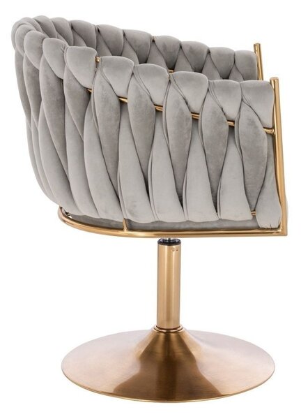 LuxuryForm DESIGN Židle NORDEN VELUR na zlatém talíři - světle šedá