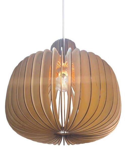 Nordlux Závěsné světlo Hazo, Ø 43 cm, přírodní barva, dřevo, stmívatelný, Obývací pokoj / jídelna, Dřevo, Skandinávský
