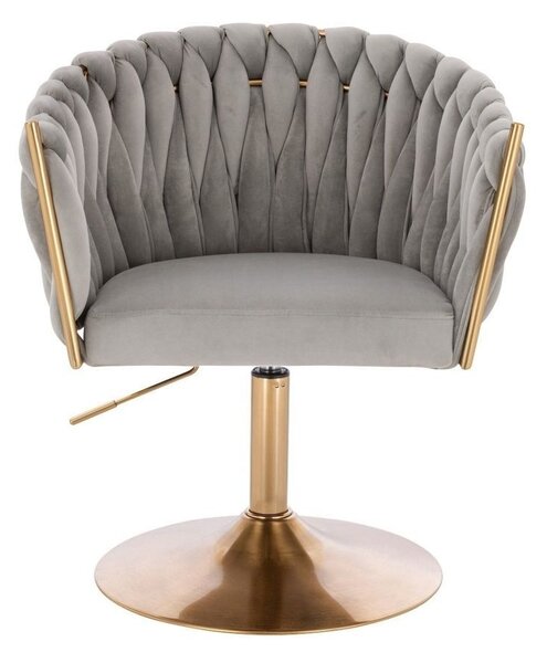 LuxuryForm DESIGN Židle NORDEN VELUR na zlatém talíři - světle šedá