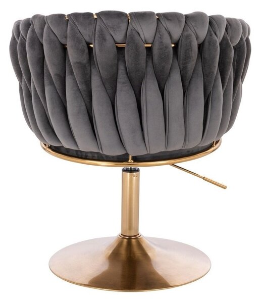 LuxuryForm DESIGN Židle NORDEN VELUR na zlatém talíři - tmavě šedá