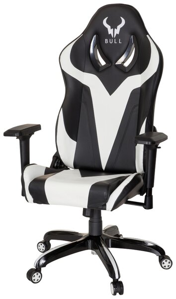 HERNÍ ŽIDLE, vzhled kůže, černá, bílá MID.YOU - Online Only kancelářské židle, Online Only