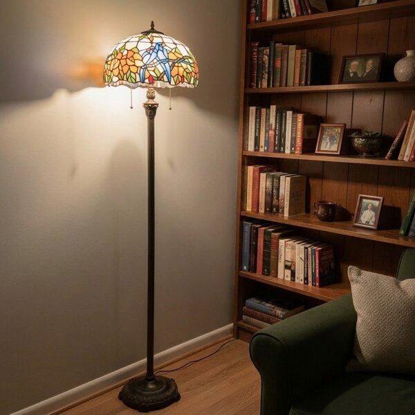 Brilagi - Tiffany vitrážová stojací lampa JUNGLE 2xE27/60W/230V