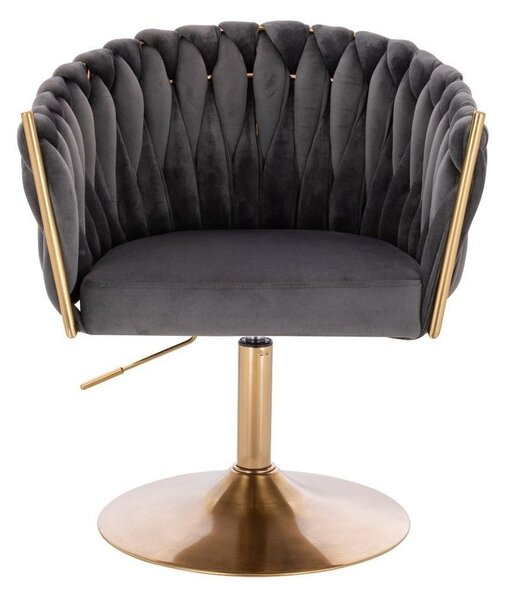 LuxuryForm DESIGN Židle NORDEN VELUR na zlatém talíři - tmavě šedá