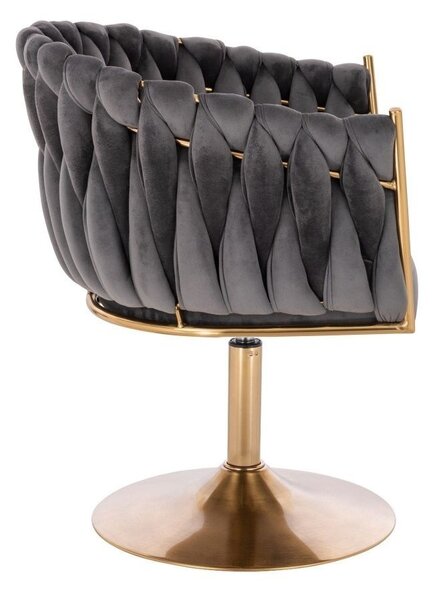 LuxuryForm DESIGN Židle NORDEN VELUR na zlatém talíři - tmavě šedá