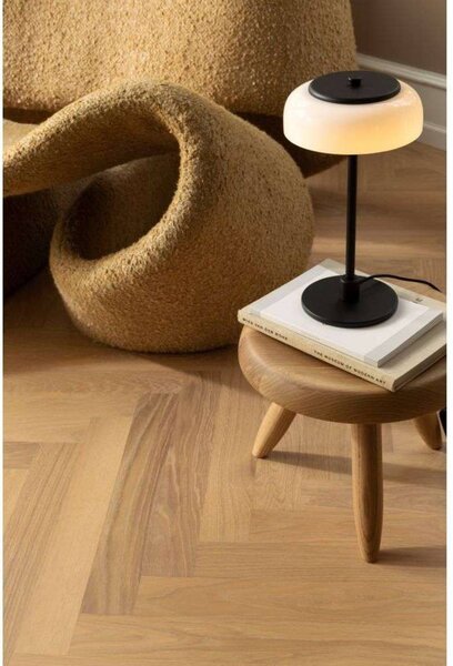 Nuura Aps LED stolní lampa Blossi, výška 31 cm, černá/opálová, stmívatelný, Černá, Obývací pokoj / jídelna, kov, Skandinávský