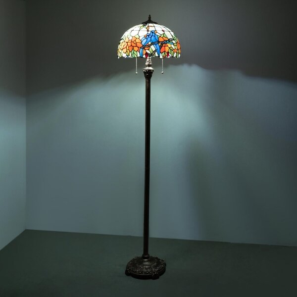 Brilagi - Tiffany vitrážová stojací lampa JUNGLE 2xE27/60W/230V