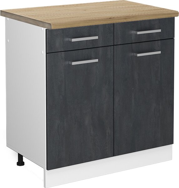 Spodní skříňka kuchyňské linky Vicco R-Line Černý beton 80 cm PD Dub, Model 47628