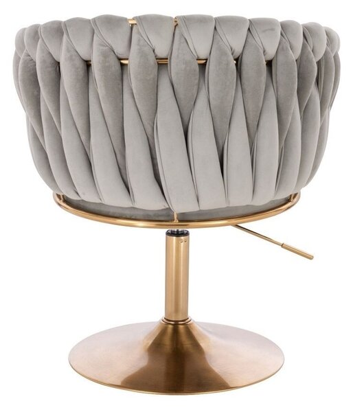 LuxuryForm DESIGN Židle NORDEN VELUR na zlatém talíři - světle šedá