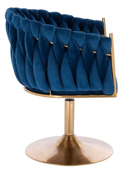 LuxuryForm DESIGN Židle NORDEN VELUR na zlatém talíři - modrá