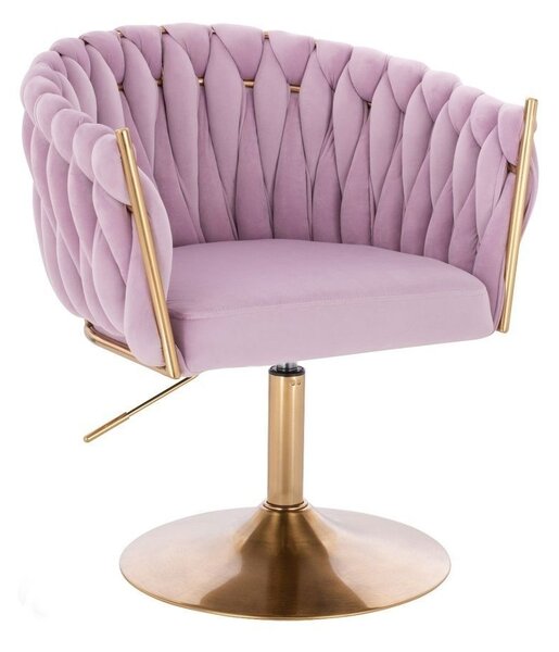LuxuryForm DESIGN Židle NORDEN VELUR na zlatém talíři - levandule