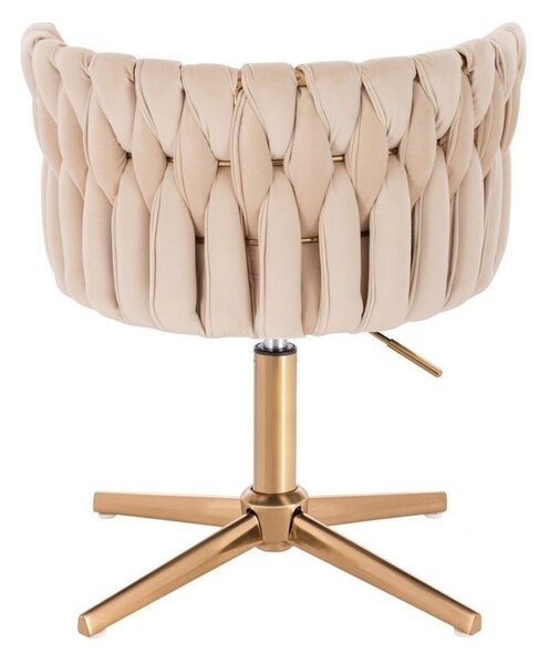 LuxuryForm DESIGN Židle LYON VELUR na zlatém kříži - krémová