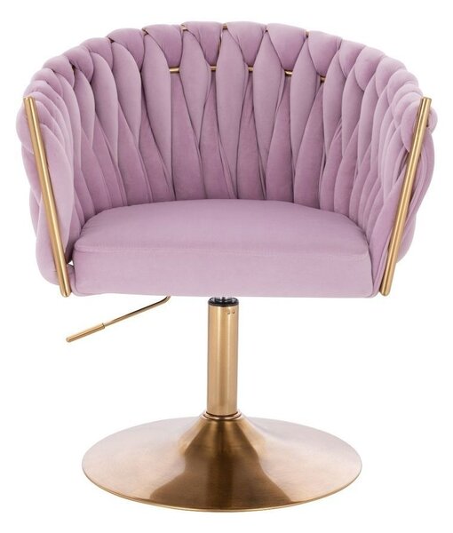 LuxuryForm DESIGN Židle NORDEN VELUR na zlatém talíři - levandule