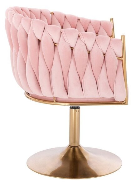 LuxuryForm DESIGN Židle NORDEN VELUR na zlatém talíři - růžová