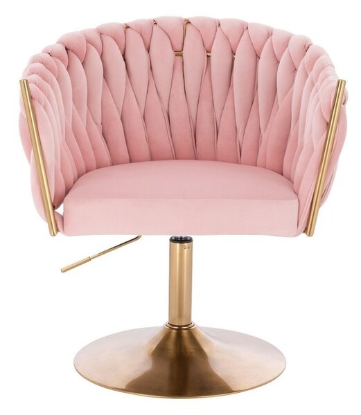 LuxuryForm DESIGN Židle NORDEN VELUR na zlatém talíři - růžová