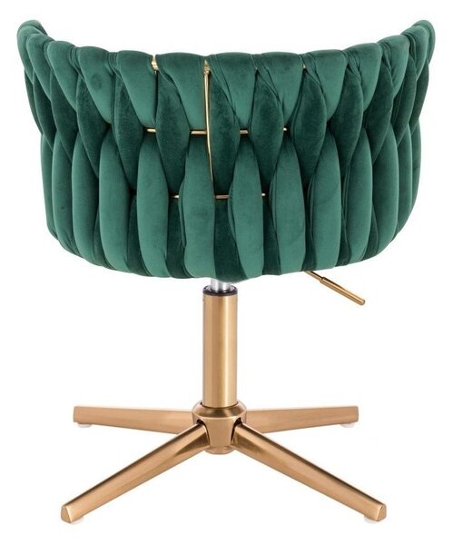 LuxuryForm DESIGN Židle LYON VELUR na zlatém kříži - zelená