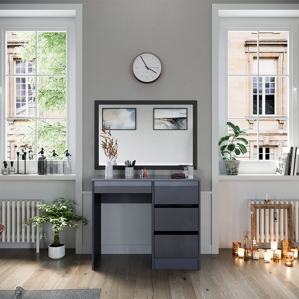 Toaletní stolek Vicco Sherry Antracit 90 cm se 4 zásuvkami, Model 40830
