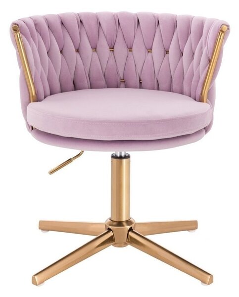 LuxuryForm DESIGN Židle LYON VELUR na zlatém kříži - levandule