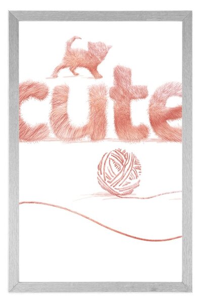 Plakát kočka s nápisem Cute