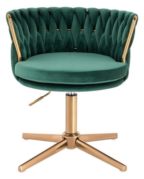LuxuryForm DESIGN Židle LYON VELUR na zlatém kříži - zelená