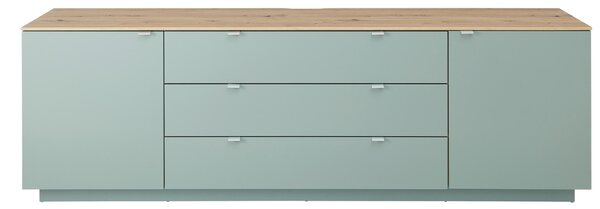 ŠIROKÁ KOMODA, mátově zelená, dub artisan, 240/77/44 cm Hom`in - Široké komody, Online Only