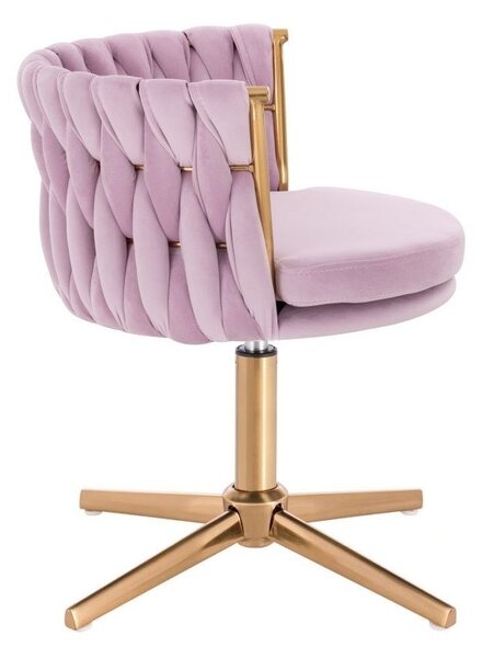 LuxuryForm DESIGN Židle LYON VELUR na zlatém kříži - levandule