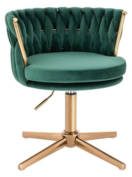 LuxuryForm DESIGN Židle LYON VELUR na zlatém kříži - zelená