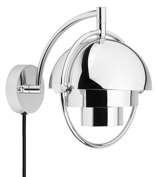 GUBI Gubi Nástěnné světlo Multi-Lite, chrom, kov, G9, stmívatelný, Chrom / stříbro, Obývací pokoj / jídelna, Mosaz, Design