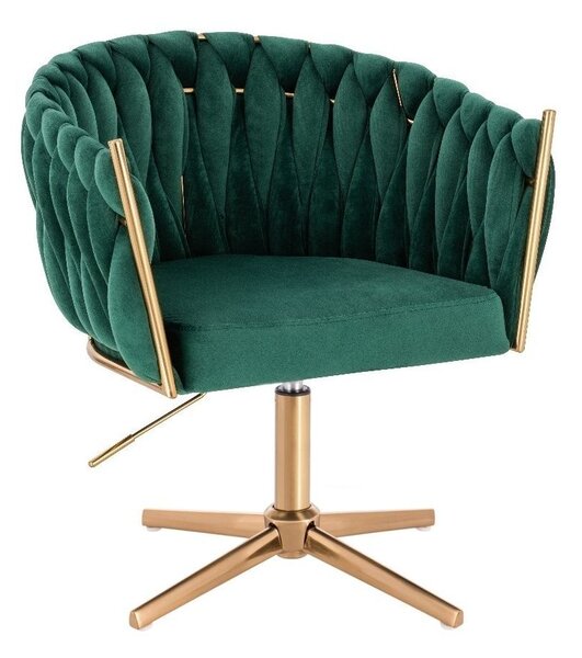 LuxuryForm DESIGN Židle NORDEN VELUR na zlatém kříži - zelená
