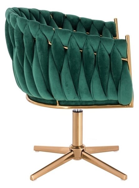 LuxuryForm DESIGN Židle NORDEN VELUR na zlatém kříži - zelená