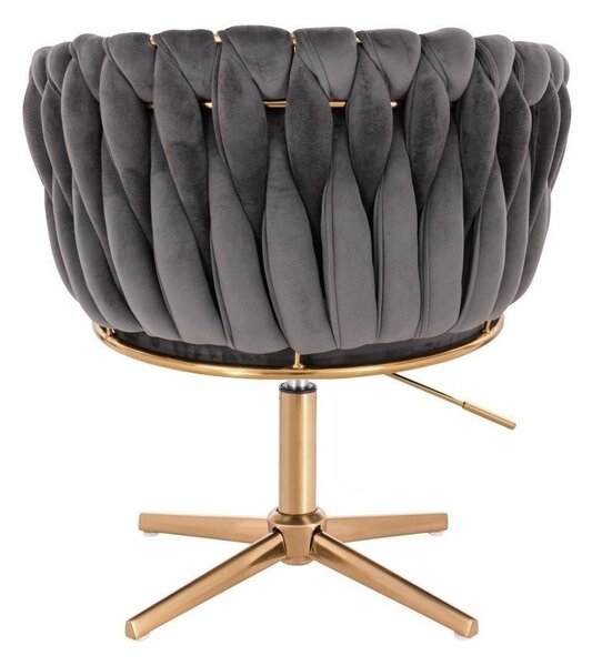 LuxuryForm DESIGN Židle NORDEN VELUR na zlatém kříži - tmavě šedá