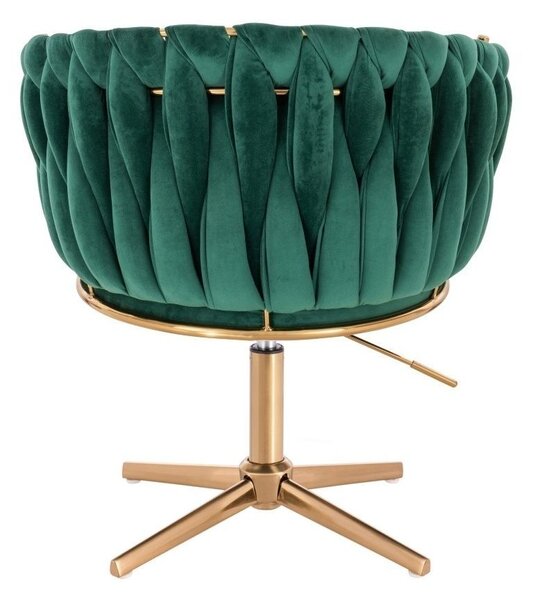 LuxuryForm DESIGN Židle NORDEN VELUR na zlatém kříži - zelená