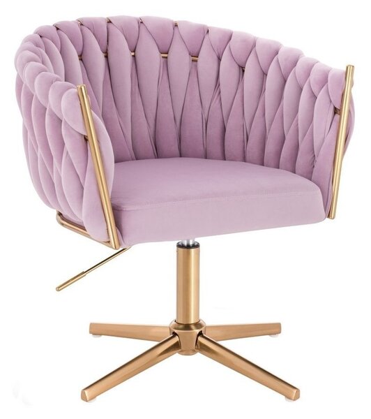 LuxuryForm DESIGN Židle NORDEN VELUR na zlatém kříži - levandule
