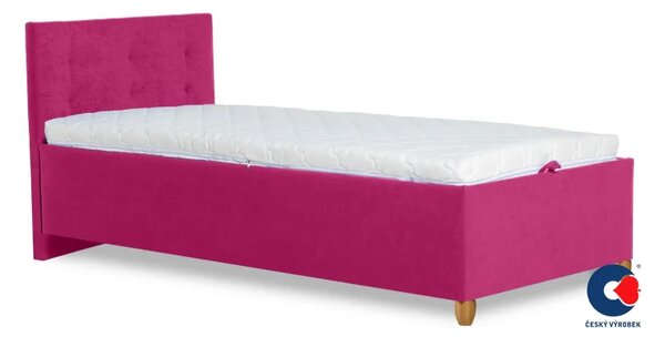 Postel ALMA s lamelovým roštem 2, 200x80, zelená (č.29/nohy buk)