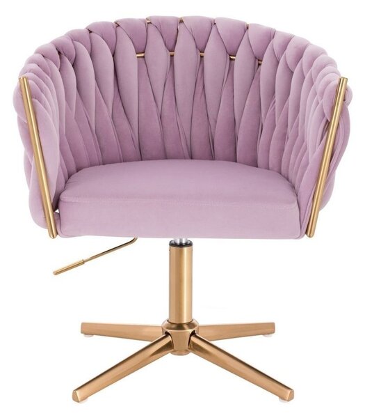 LuxuryForm DESIGN Židle NORDEN VELUR na zlatém kříži - levandule