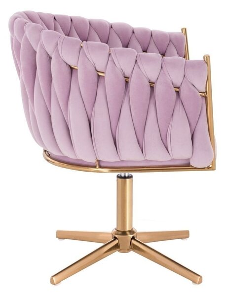 LuxuryForm DESIGN Židle NORDEN VELUR na zlatém kříži - levandule