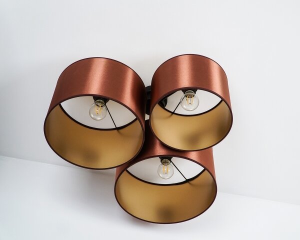 Duolla - Přisazený lustr ROLLER TRIO SHINY 3xE27/15W/230V měděná/zlatá