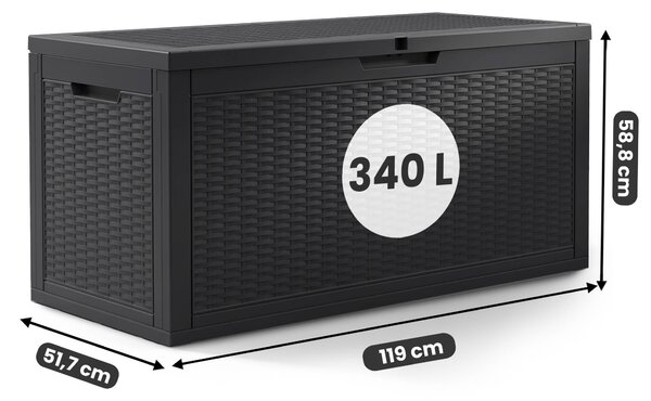 Zahradní box 340 L (černá). Akce -12%