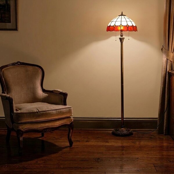 Brilagi - Tiffany vitrážová stojací lampa SIENNA 2xE27/60W/230V