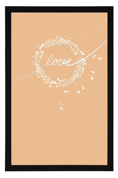 Plakát s nápisem Love v minimalistickém provedení